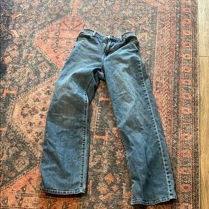 Straight Fit Denim Jeans in Faded Blue